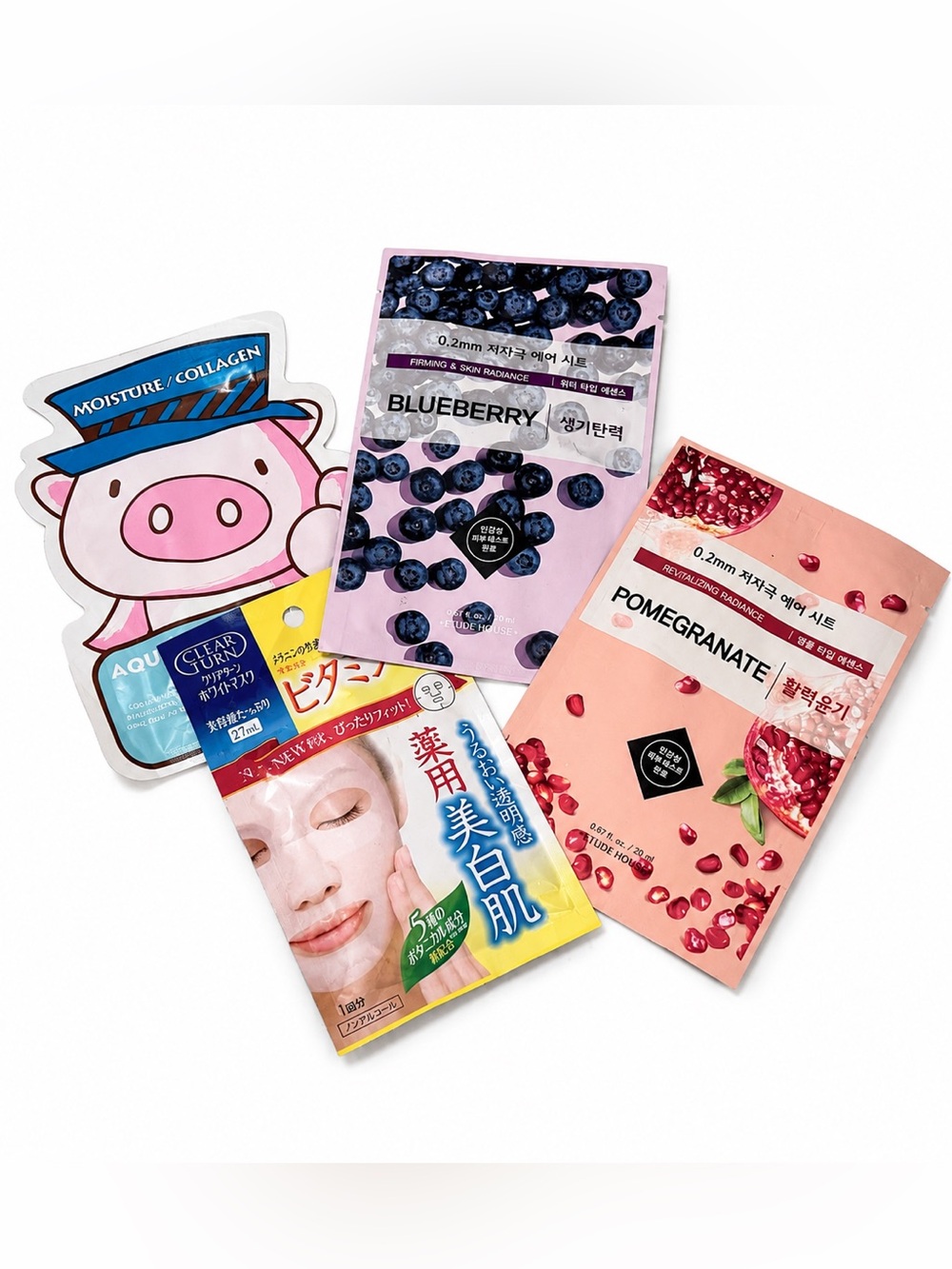 Lot of 4 Asian Beauty Sheet Face Masks